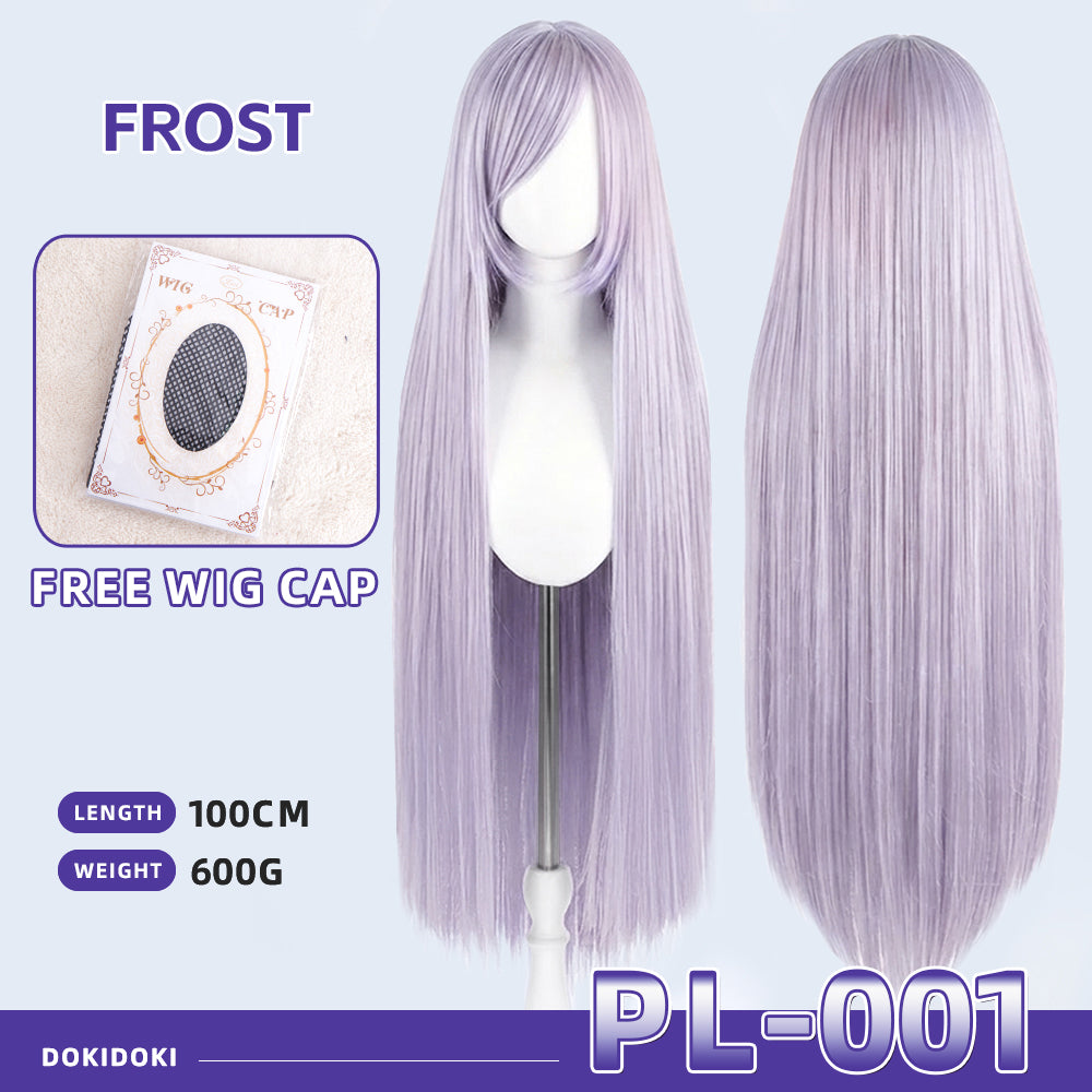 【Partially Ready For Ship】【Purple】DokiDoki Cosplay Wig Basic Wig Long Straight Purple 100 CM Hair Wig Base