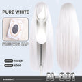【Partially Ready For Ship】DokiDoki Cosplay Wig Basic Wig Long Straight Black White Silver 100 CM Hair Wig Base
