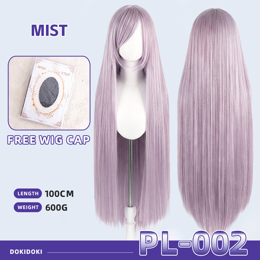 【Partially Ready For Ship】【Purple】DokiDoki Cosplay Wig Basic Wig Long Straight Purple 100 CM Hair Wig Base
