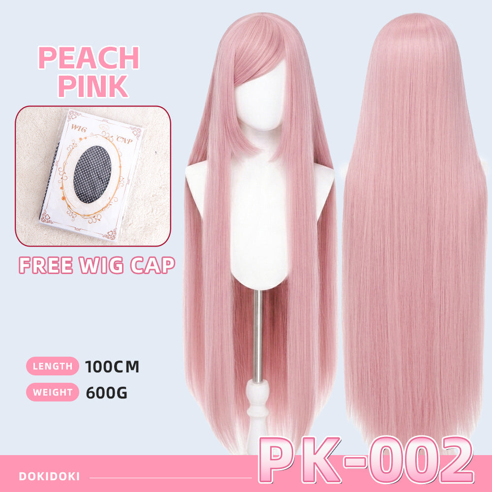 【Ready For Ship】【Pink】DokiDoki Cosplay Wig Basic Wig Long Straight Pink 100 CM Hair Wig Base
