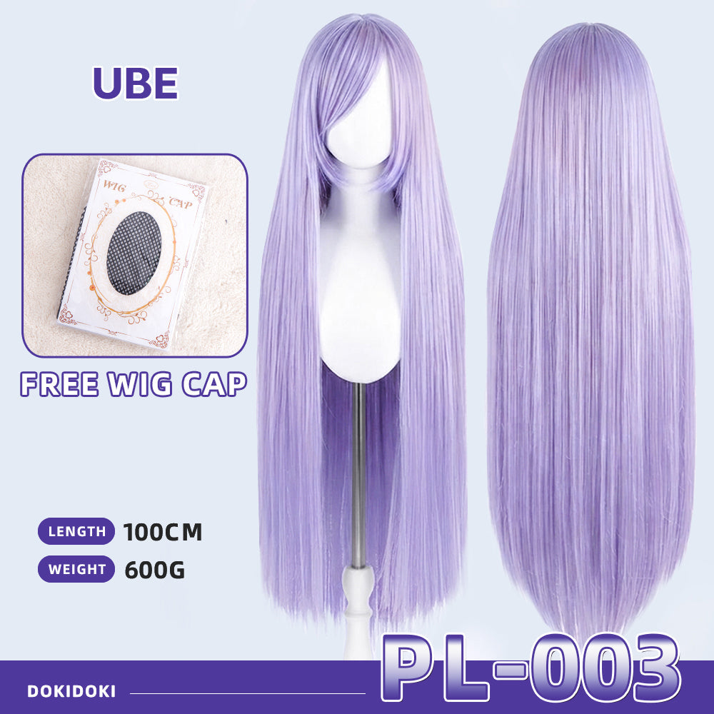 【Partially Ready For Ship】【Purple】DokiDoki Cosplay Wig Basic Wig Long Straight Purple 100 CM Hair Wig Base