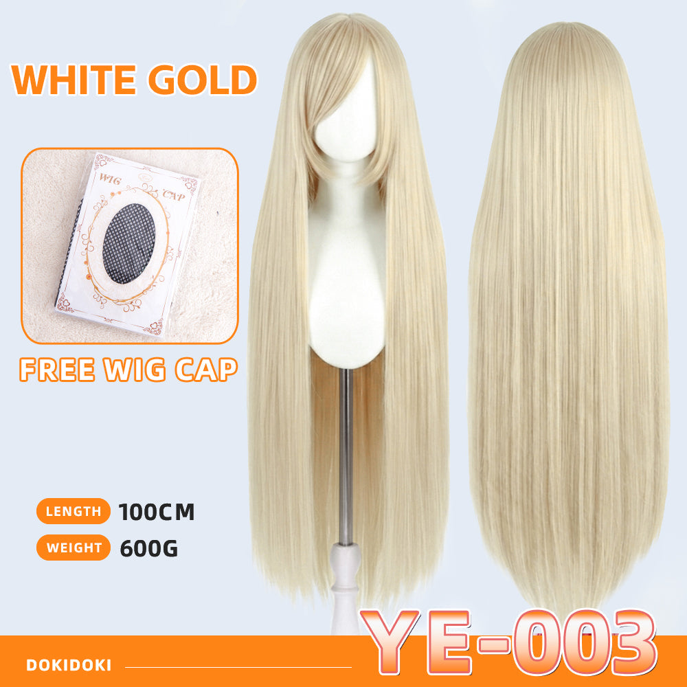 【Partially Ready For Ship】【Yellow】DokiDoki Cosplay Wig Basic Wig Long Straight Yellow 100 CM Hair Wig Base