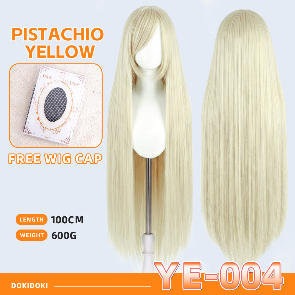 【Partially Ready For Ship】【Yellow】DokiDoki Cosplay Wig Basic Wig Long Straight Yellow 100 CM Hair Wig Base