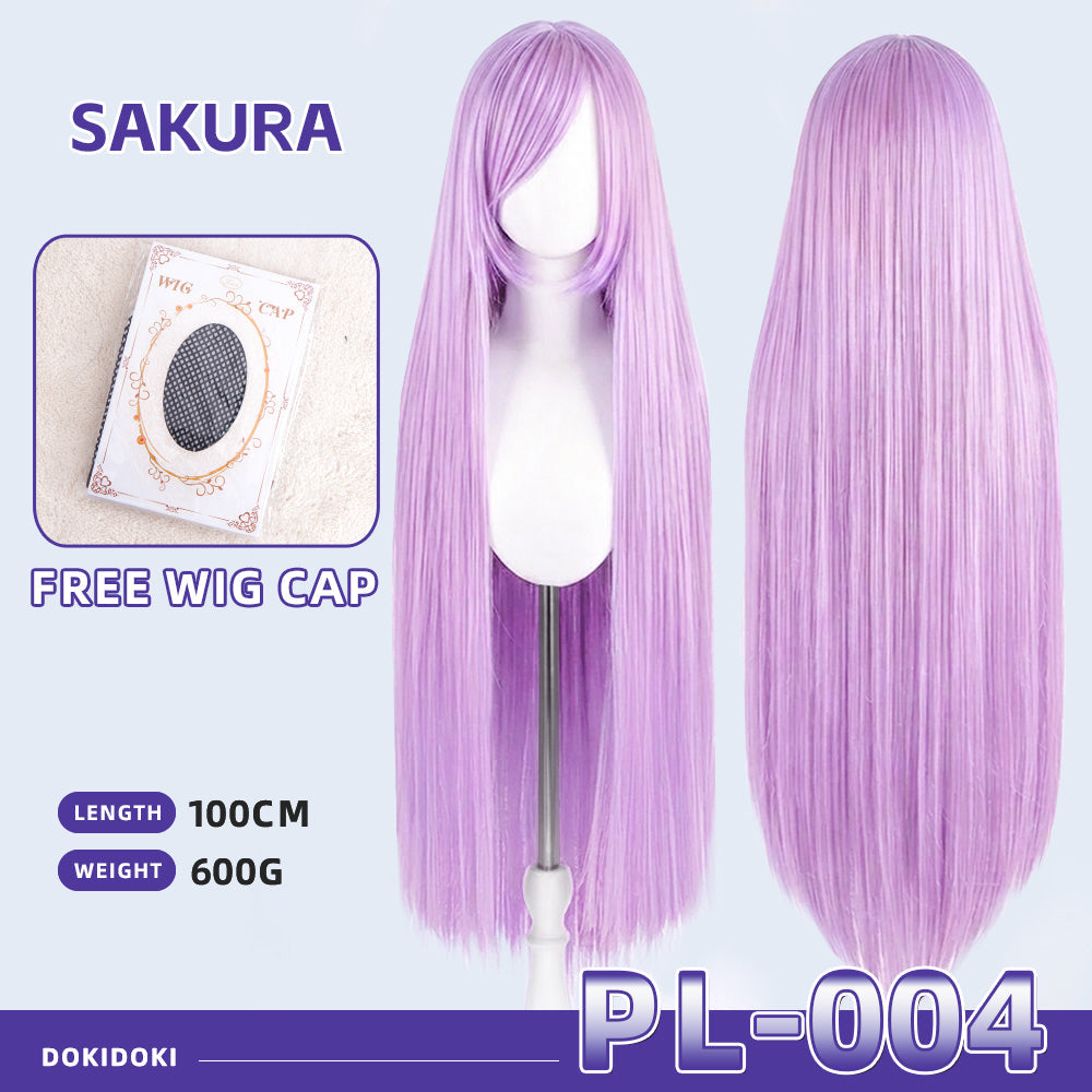 【Partially Ready For Ship】【Purple】DokiDoki Cosplay Wig Basic Wig Long Straight Purple 100 CM Hair Wig Base