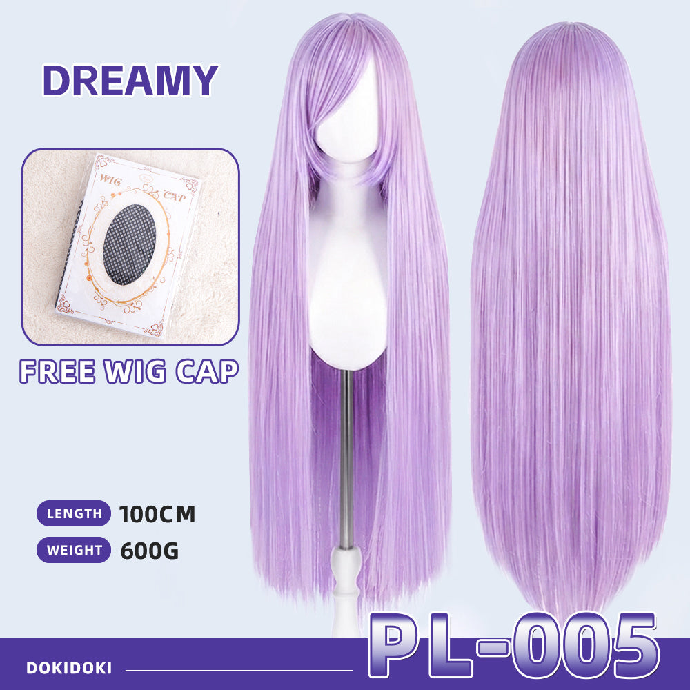 【Partially Ready For Ship】【Purple】DokiDoki Cosplay Wig Basic Wig Long Straight Purple 100 CM Hair Wig Base