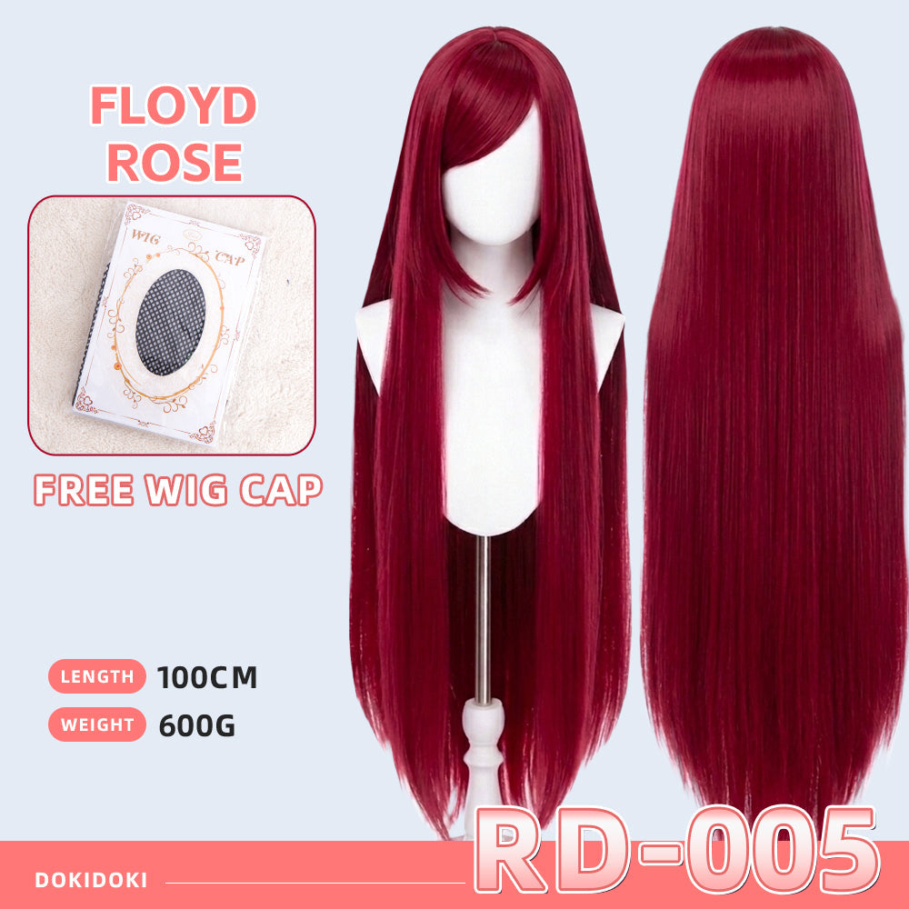 【Partial Ready For Ship】【Red】DokiDoki Cosplay Wig Basic Wig Long Straight Red 100 CM Hair Wig Base