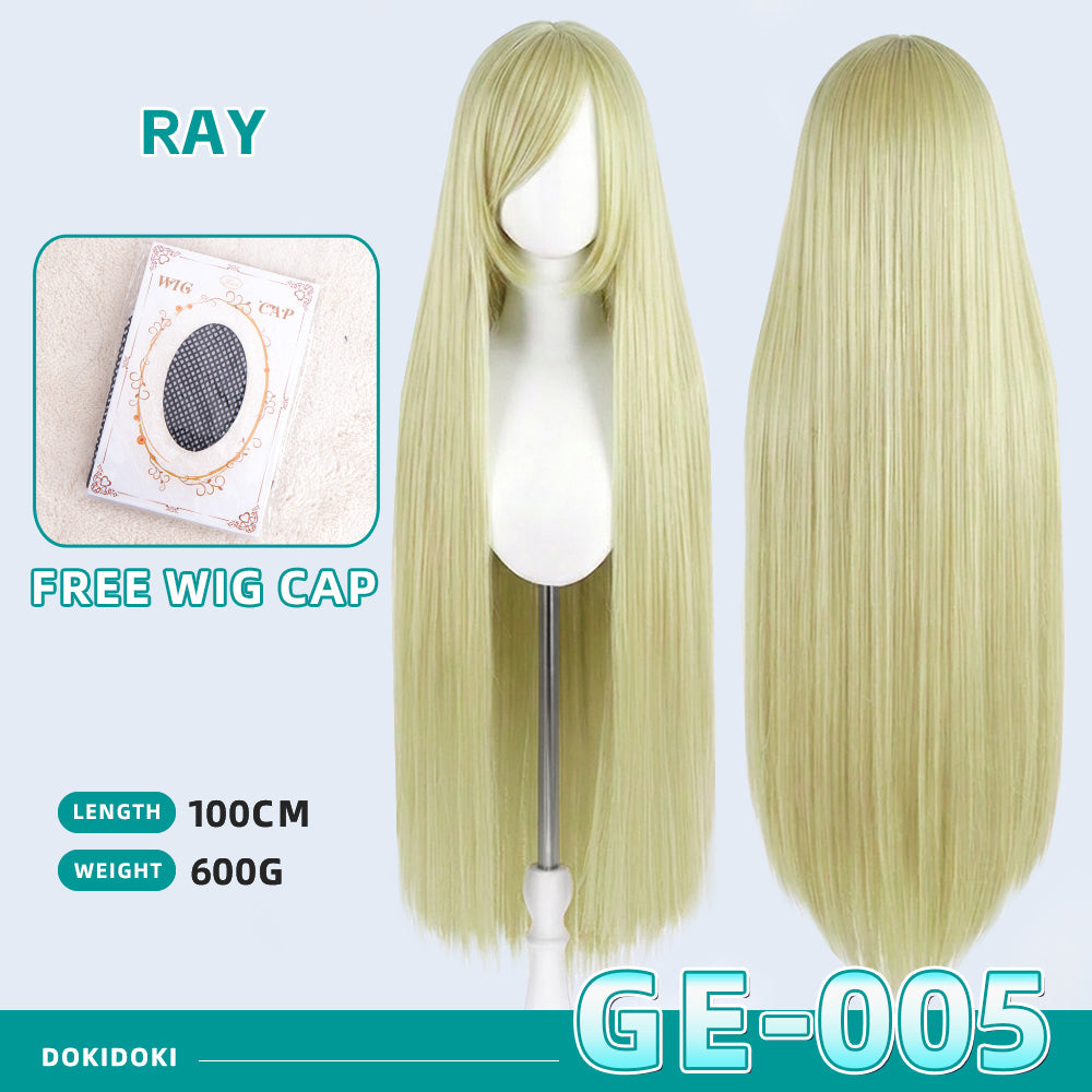 【Partially Ready For Ship】【Green】DokiDoki Cosplay Wig Basic Wig Long Straight Green 100 CM Hair Wig Base