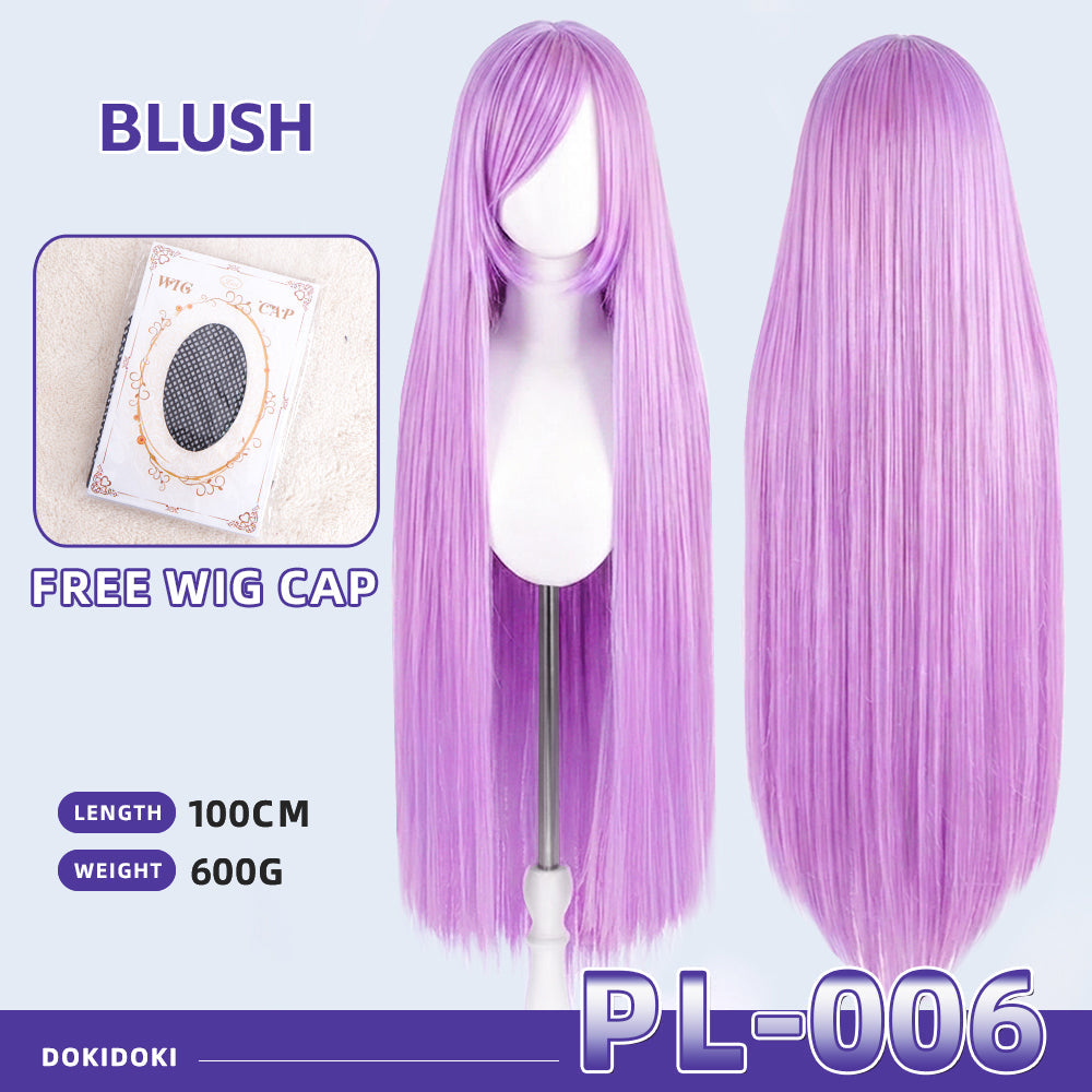 【Partially Ready For Ship】【Purple】DokiDoki Cosplay Wig Basic Wig Long Straight Purple 100 CM Hair Wig Base