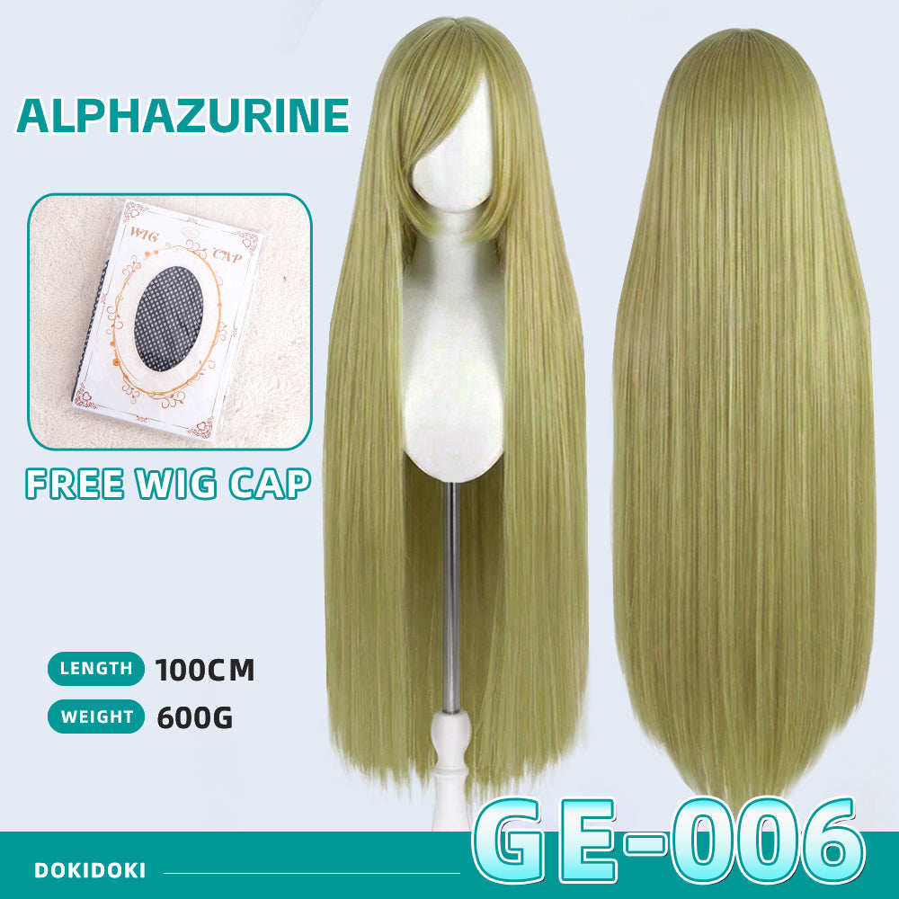【Partially Ready For Ship】【Green】DokiDoki Cosplay Wig Basic Wig Long Straight Green 100 CM Hair Wig Base