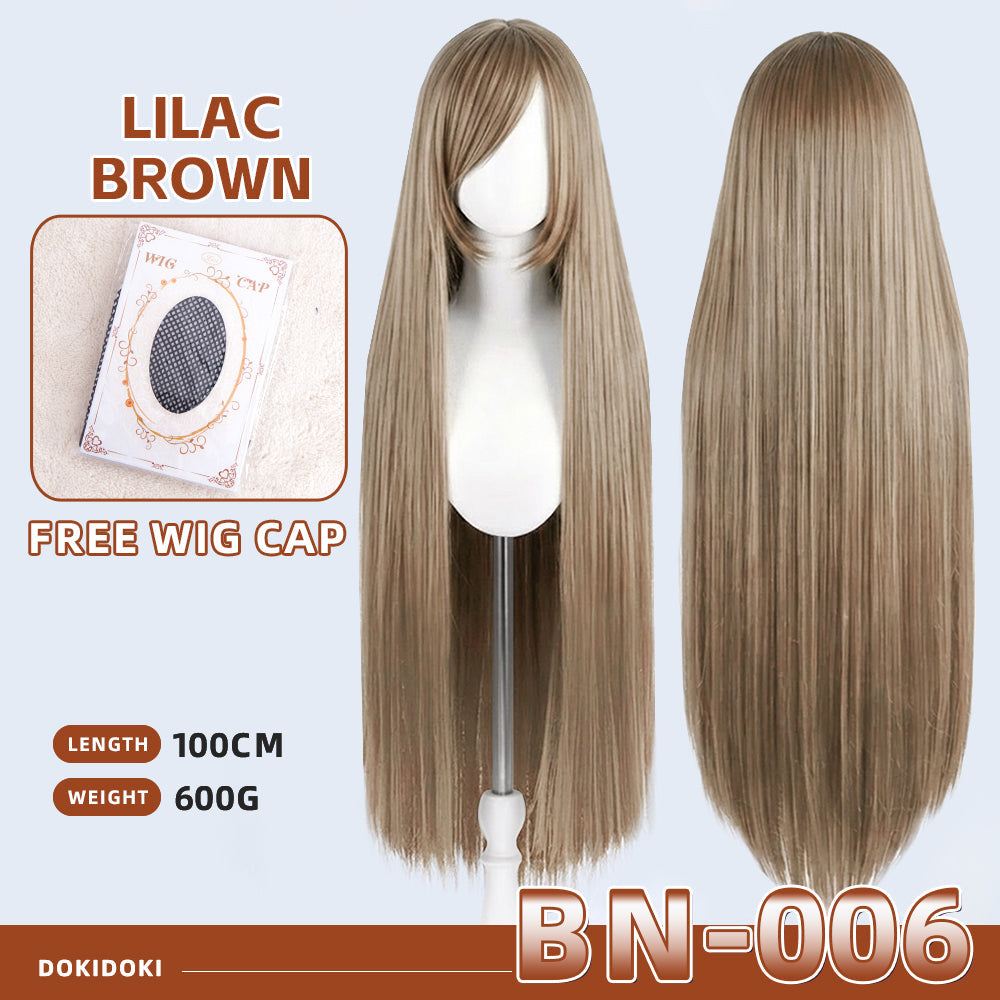 【Partially Ready For Ship】【Brown】DokiDoki Cosplay Wig Basic Wig Long Straight Brown 100 CM Hair Wig Base