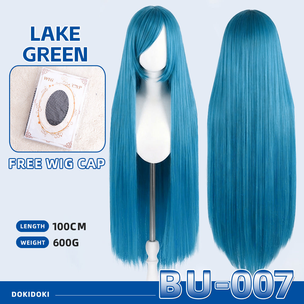 【Partially Ready For Ship】【Blue】DokiDoki Cosplay Wig Basic Wig Long Straight Blue 100 CM Hair Wig Base