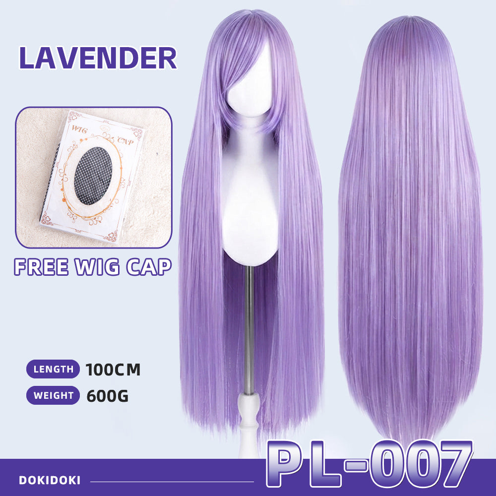 【Partially Ready For Ship】【Purple】DokiDoki Cosplay Wig Basic Wig Long Straight Purple 100 CM Hair Wig Base