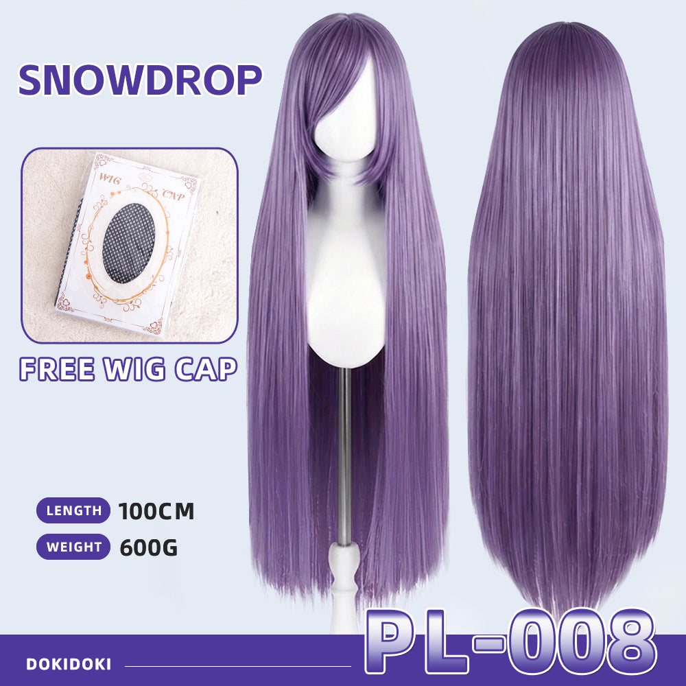 【Partially Ready For Ship】【Purple】DokiDoki Cosplay Wig Basic Wig Long Straight Purple 100 CM Hair Wig Base