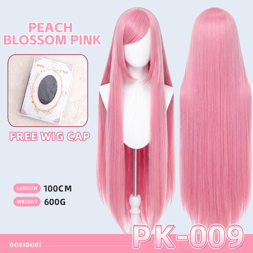 【Ready For Ship】【Pink】DokiDoki Cosplay Wig Basic Wig Long Straight Pink 100 CM Hair Wig Base