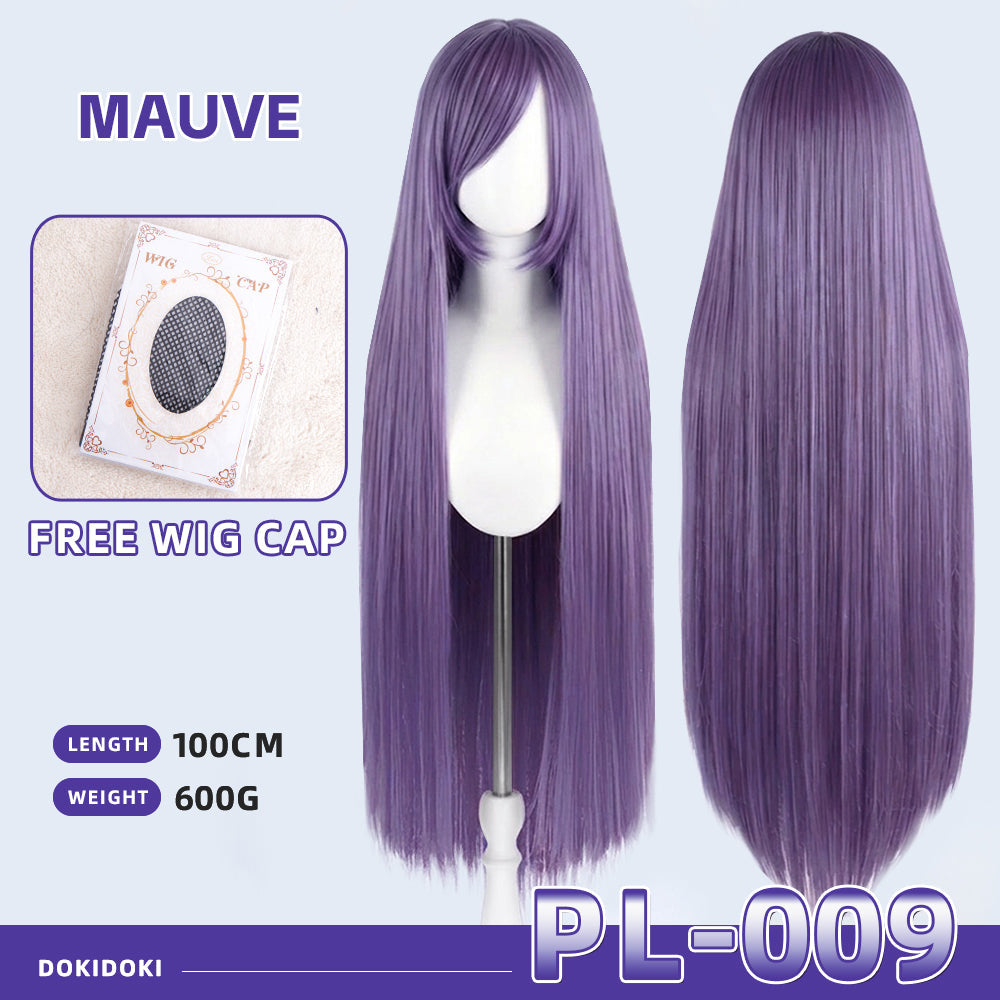 【Partially Ready For Ship】【Purple】DokiDoki Cosplay Wig Basic Wig Long Straight Purple 100 CM Hair Wig Base