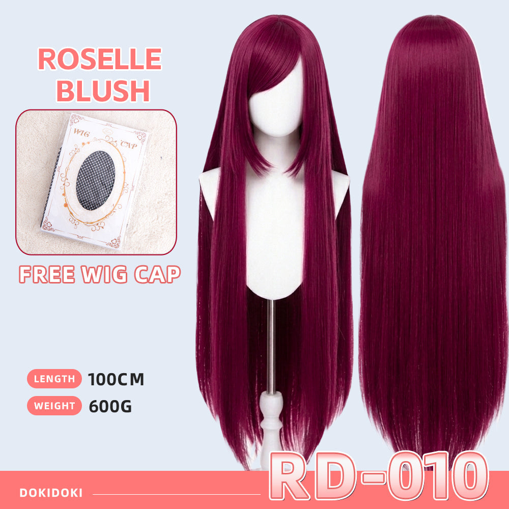 【Partial Ready For Ship】【Red】DokiDoki Cosplay Wig Basic Wig Long Straight Red 100 CM Hair Wig Base