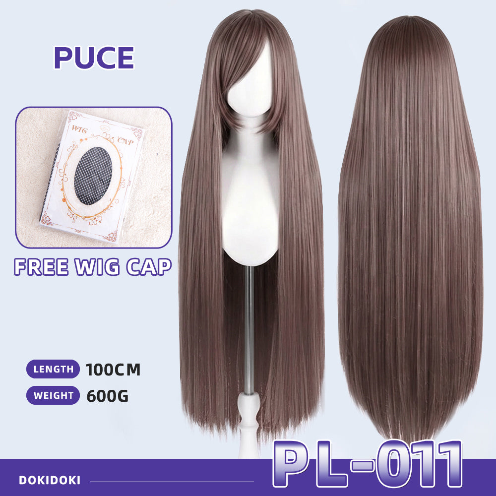 【Partially Ready For Ship】【Purple】DokiDoki Cosplay Wig Basic Wig Long Straight Purple 100 CM Hair Wig Base