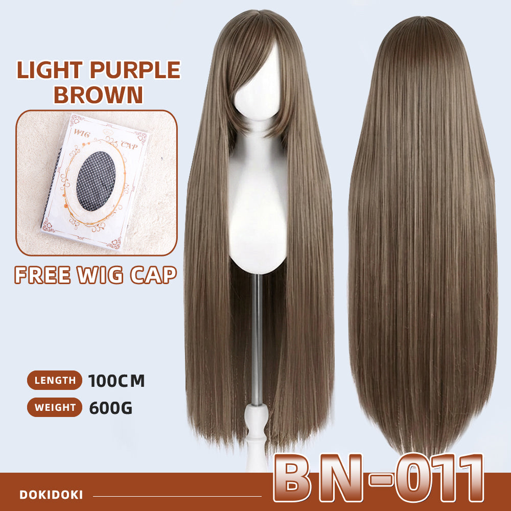 【Partially Ready For Ship】【Brown】DokiDoki Cosplay Wig Basic Wig Long Straight Brown 100 CM Hair Wig Base