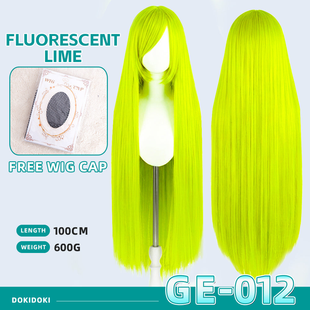 【Partially Ready For Ship】【Green】DokiDoki Cosplay Wig Basic Wig Long Straight Green 100 CM Hair Wig Base