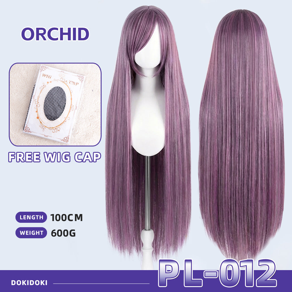 【Partially Ready For Ship】【Purple】DokiDoki Cosplay Wig Basic Wig Long Straight Purple 100 CM Hair Wig Base
