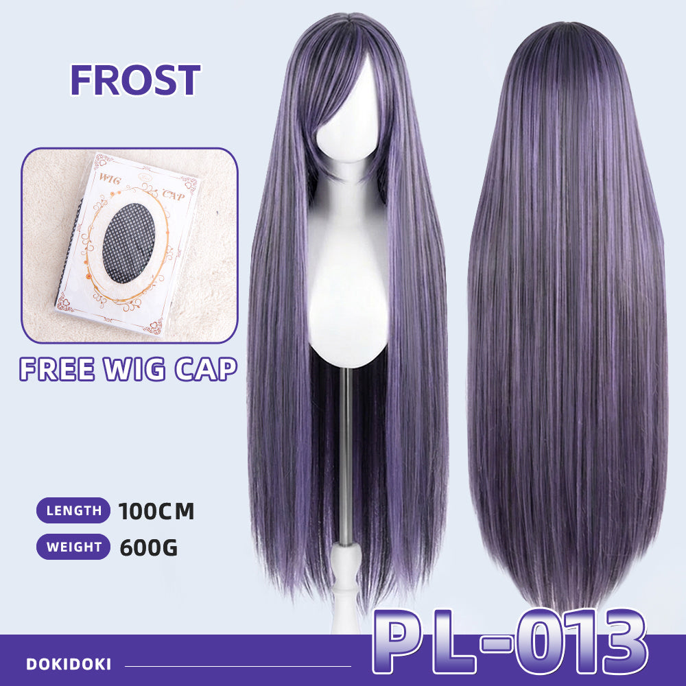【Partially Ready For Ship】【Purple】DokiDoki Cosplay Wig Basic Wig Long Straight Purple 100 CM Hair Wig Base