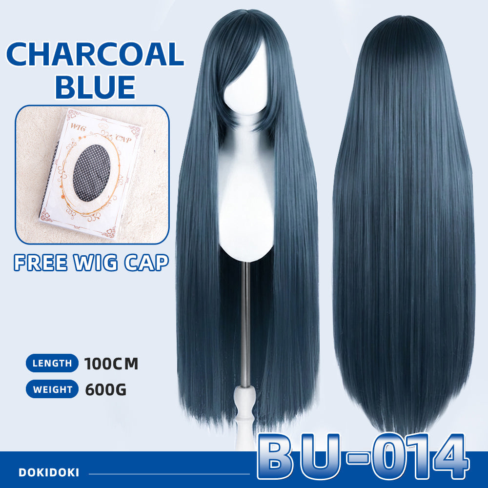 【Partially Ready For Ship】【Blue】DokiDoki Cosplay Wig Basic Wig Long Straight Blue 100 CM Hair Wig Base