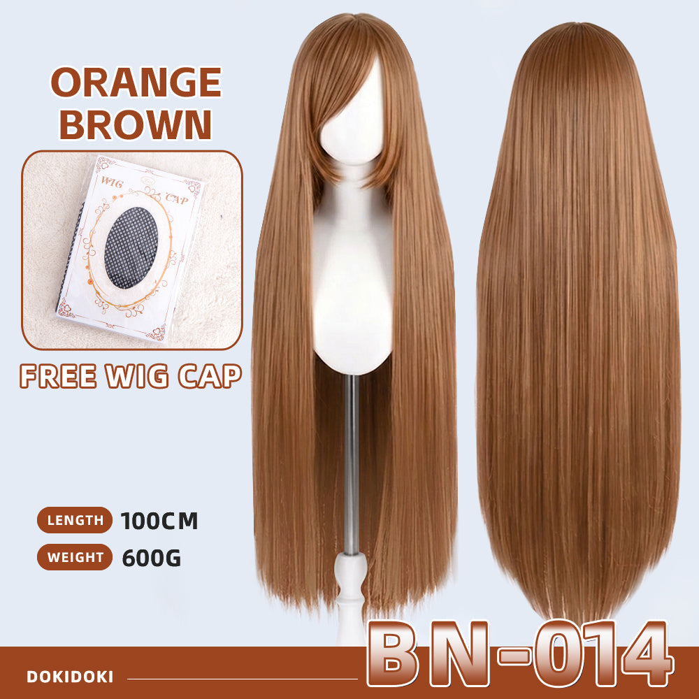 【Partially Ready For Ship】【Brown】DokiDoki Cosplay Wig Basic Wig Long Straight Brown 100 CM Hair Wig Base