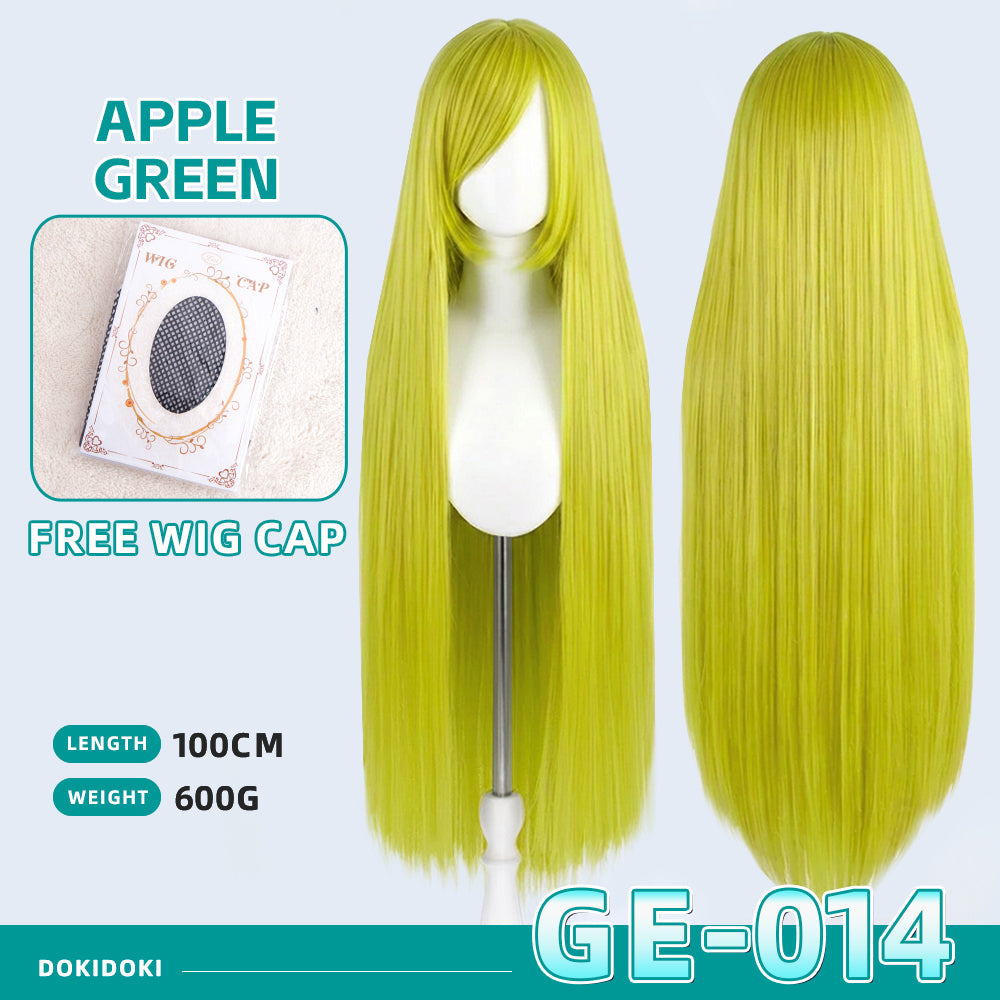 【Partially Ready For Ship】【Green】DokiDoki Cosplay Wig Basic Wig Long Straight Green 100 CM Hair Wig Base
