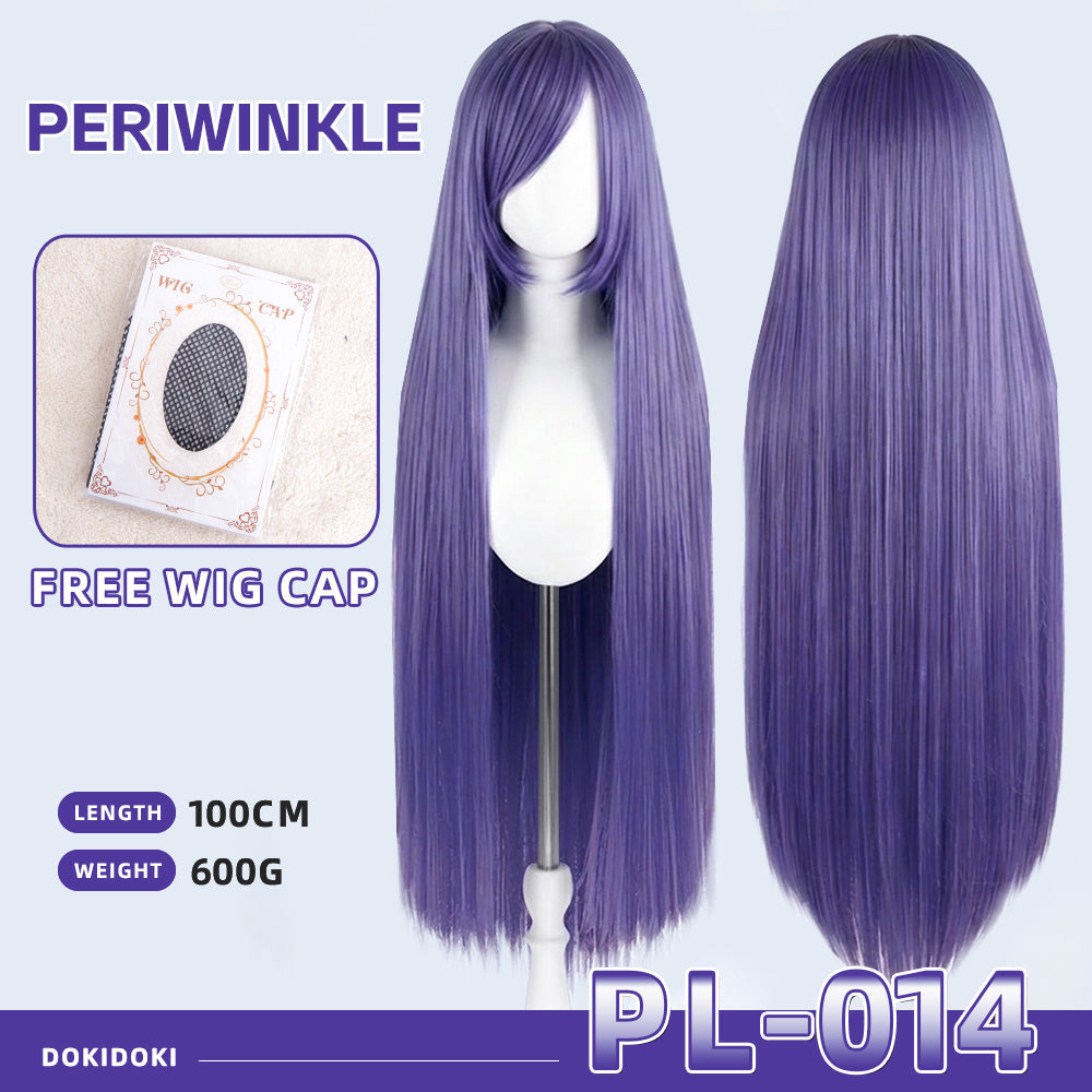 【Partially Ready For Ship】【Purple】DokiDoki Cosplay Wig Basic Wig Long Straight Purple 100 CM Hair Wig Base