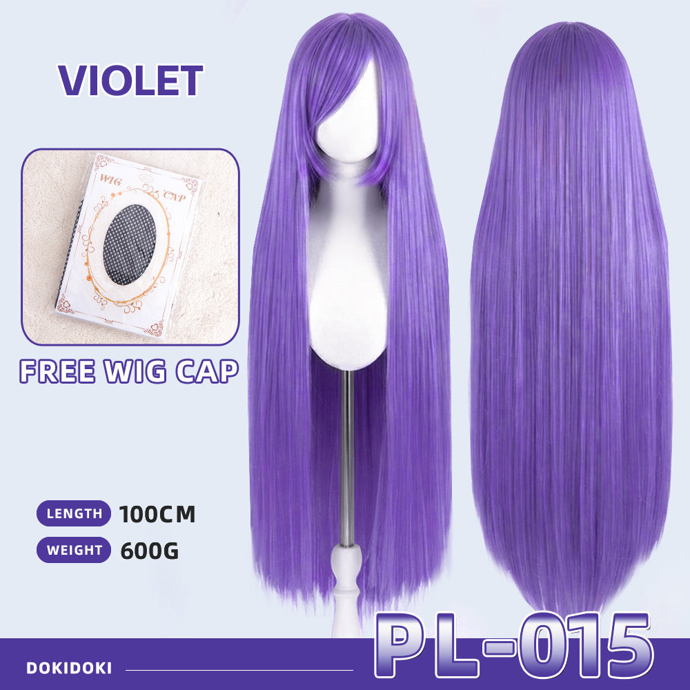 【Partially Ready For Ship】【Purple】DokiDoki Cosplay Wig Basic Wig Long Straight Purple 100 CM Hair Wig Base