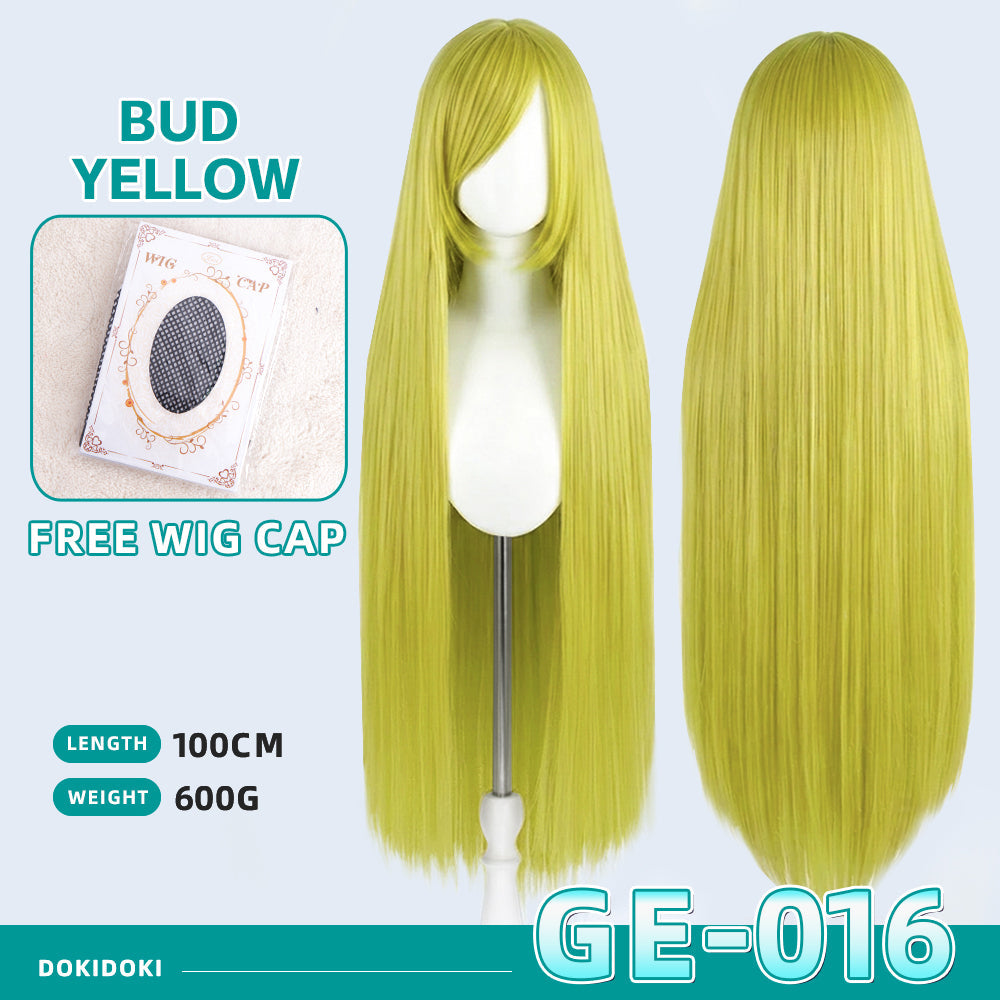 【Partially Ready For Ship】【Green】DokiDoki Cosplay Wig Basic Wig Long Straight Green 100 CM Hair Wig Base