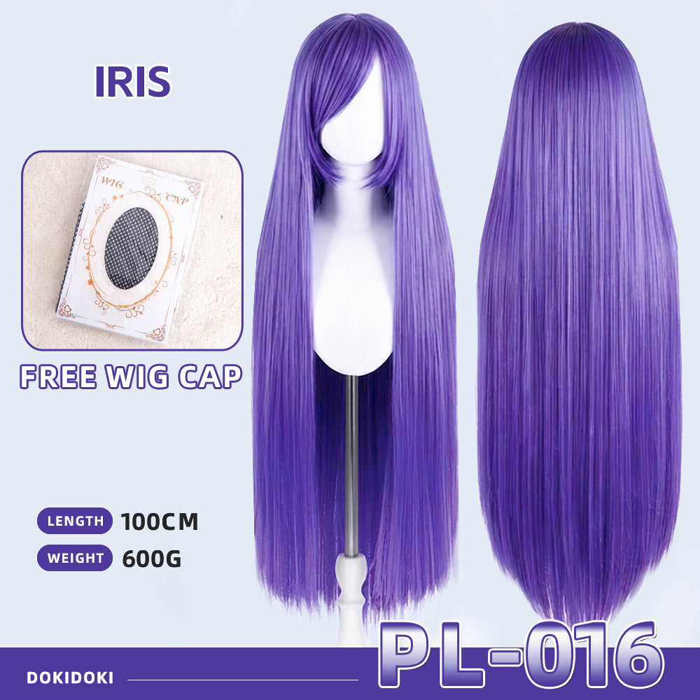 【Partially Ready For Ship】【Purple】DokiDoki Cosplay Wig Basic Wig Long Straight Purple 100 CM Hair Wig Base
