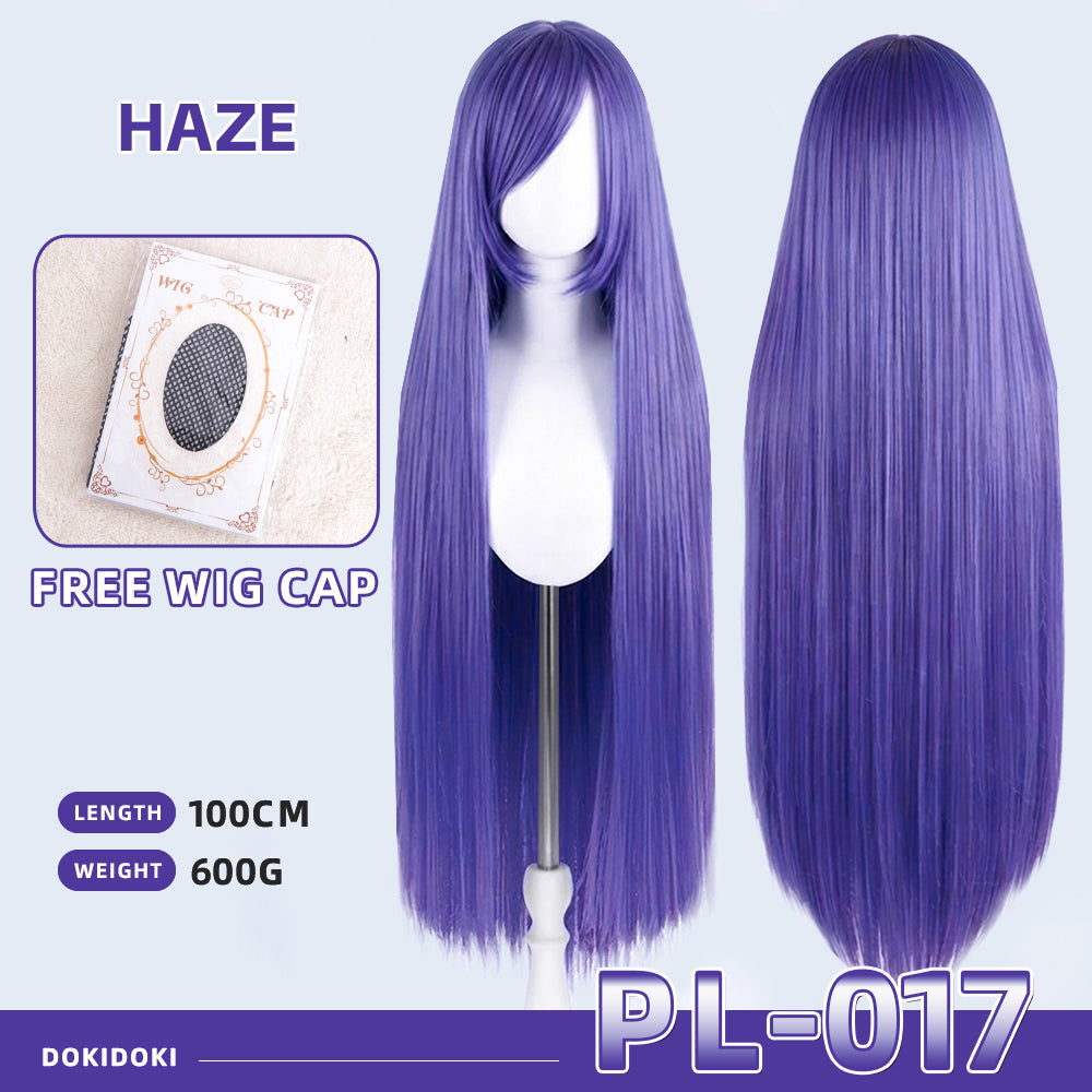 【Partially Ready For Ship】【Purple】DokiDoki Cosplay Wig Basic Wig Long Straight Purple 100 CM Hair Wig Base