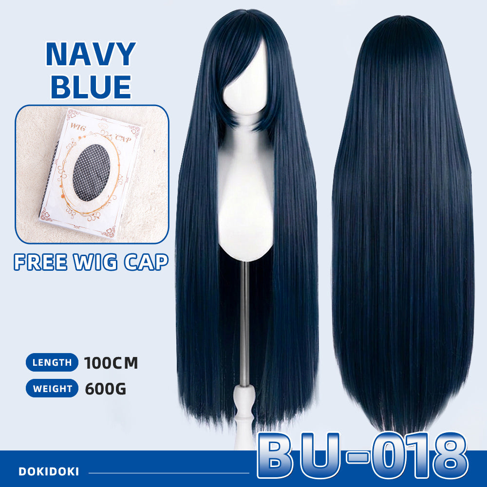 【Partially Ready For Ship】【Blue】DokiDoki Cosplay Wig Basic Wig Long Straight Blue 100 CM Hair Wig Base