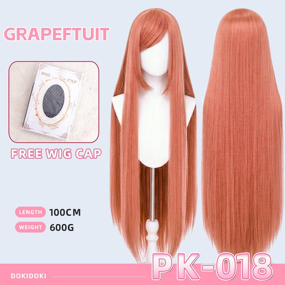 【Ready For Ship】【Pink】DokiDoki Cosplay Wig Basic Wig Long Straight Pink 100 CM Hair Wig Base