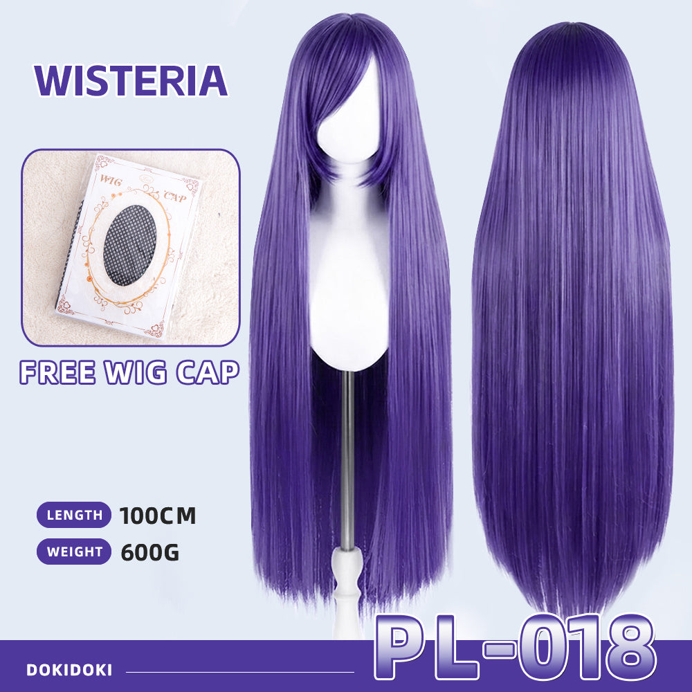 【Partially Ready For Ship】【Purple】DokiDoki Cosplay Wig Basic Wig Long Straight Purple 100 CM Hair Wig Base