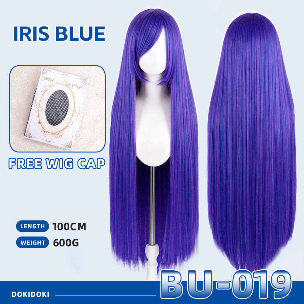 【Partially Ready For Ship】【Blue】DokiDoki Cosplay Wig Basic Wig Long Straight Blue 100 CM Hair Wig Base