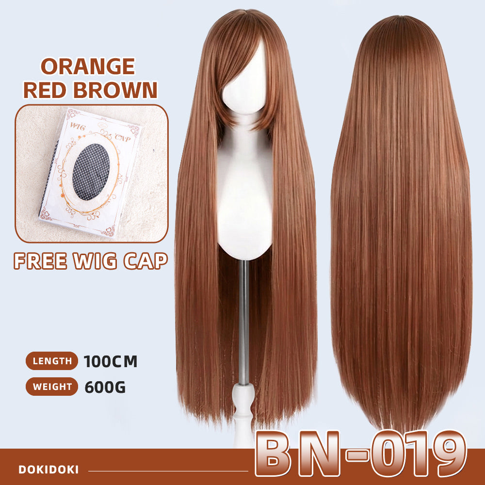 【Partially Ready For Ship】【Brown】DokiDoki Cosplay Wig Basic Wig Long Straight Brown 100 CM Hair Wig Base
