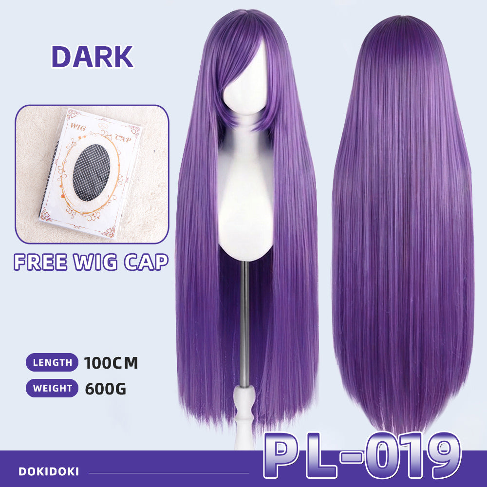 【Partially Ready For Ship】【Purple】DokiDoki Cosplay Wig Basic Wig Long Straight Purple 100 CM Hair Wig Base