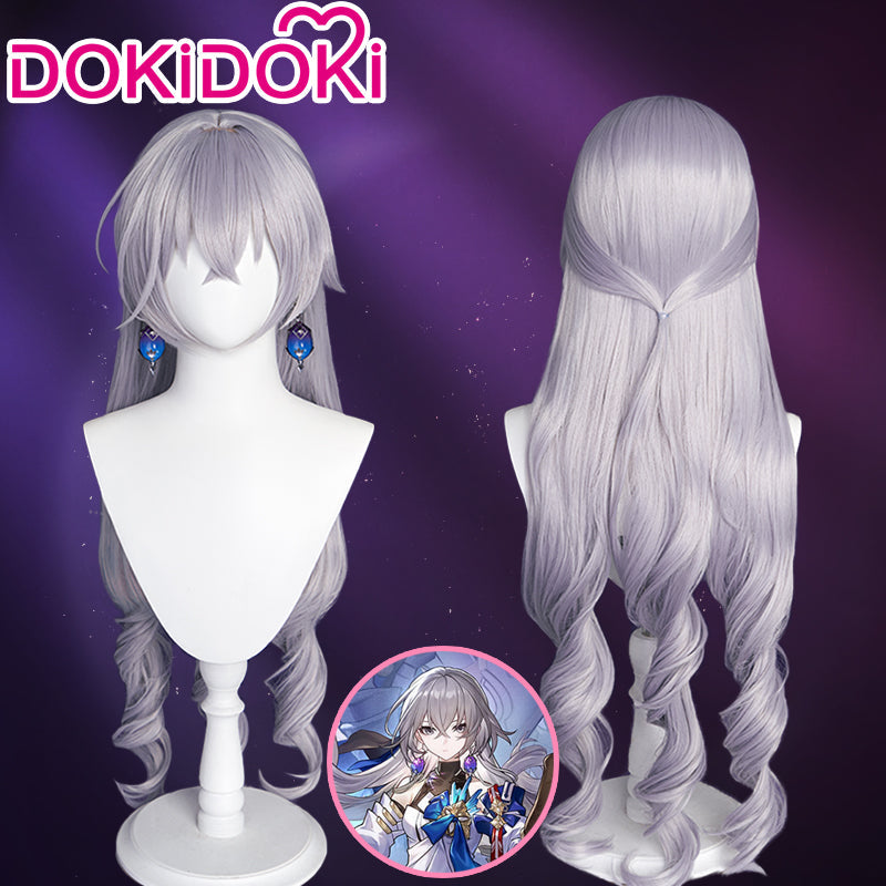 【Ready For Ship】DokiDoki Game  Honkai: Star Rail Cosplay Bronya Rand Wig Long Curly Grayish Purple