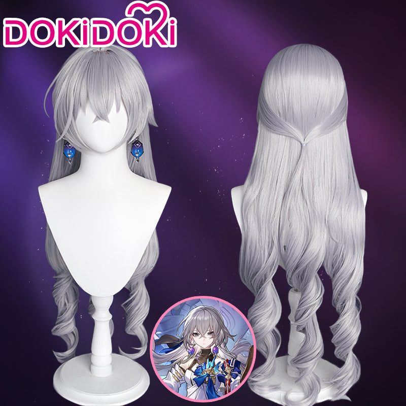 【Ready For Ship】DokiDoki Game  Honkai: Star Rail Cosplay Bronya Rand Wig Long Curly Grayish Purple