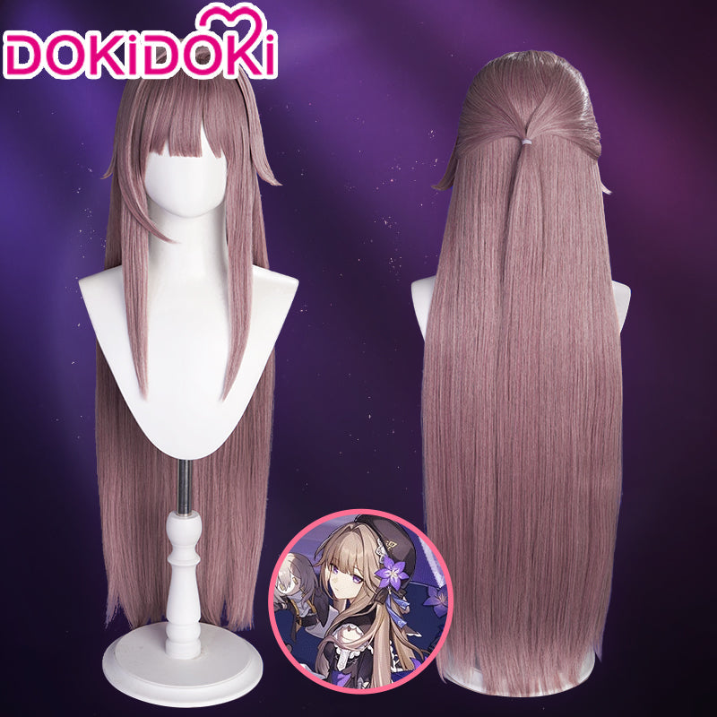 【Ready For Ship】DokiDoki Game Honkai: Star Rail Cosplay Herta Wig Long Straight Purple Pink Hair
