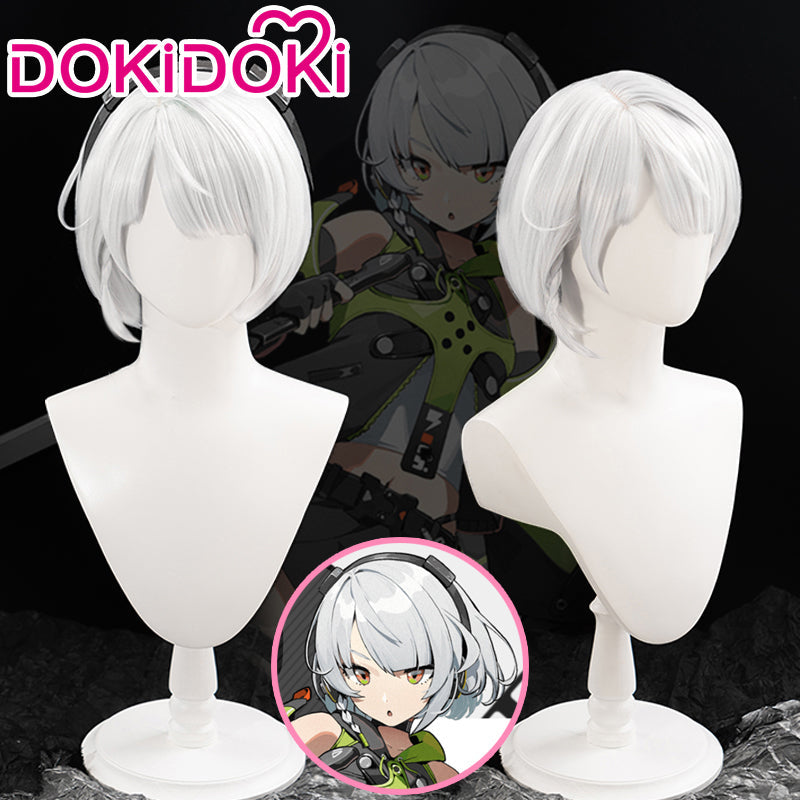 【Ready For Ship】DokiDoki Game Zenless Zone Zero Cosplay Anby Demara  Cosplay Wig Short Silver