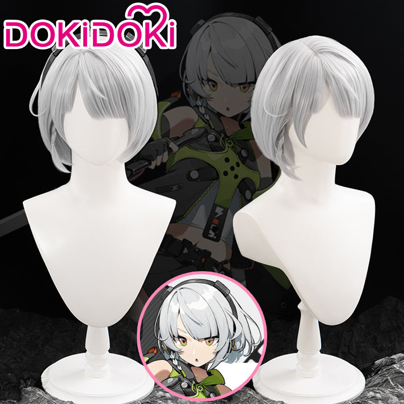【Ready For Ship】DokiDoki Game Zenless Zone Zero Cosplay Anby Demara  Cosplay Wig Short Silver