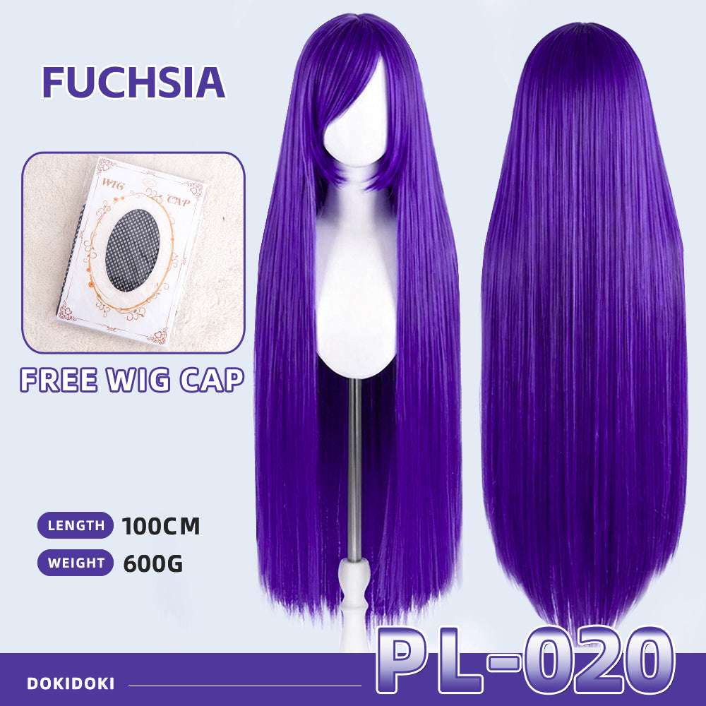 【Partially Ready For Ship】【Purple】DokiDoki Cosplay Wig Basic Wig Long Straight Purple 100 CM Hair Wig Base
