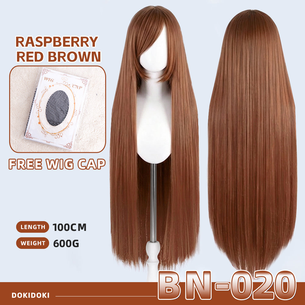 【Partially Ready For Ship】【Brown】DokiDoki Cosplay Wig Basic Wig Long Straight Brown 100 CM Hair Wig Base