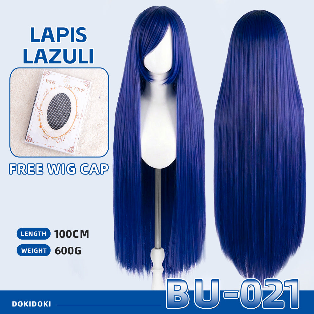 【Partially Ready For Ship】【Blue】DokiDoki Cosplay Wig Basic Wig Long Straight Blue 100 CM Hair Wig Base