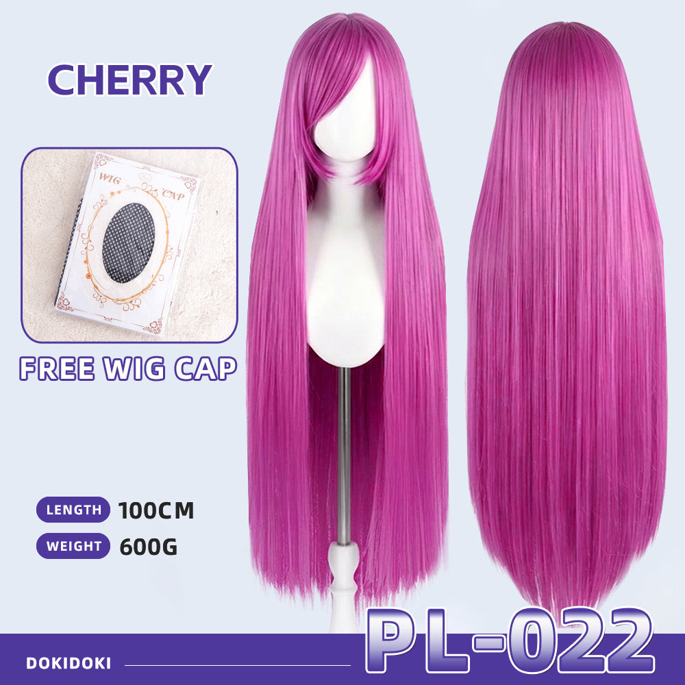【Partially Ready For Ship】【Purple】DokiDoki Cosplay Wig Basic Wig Long Straight Purple 100 CM Hair Wig Base
