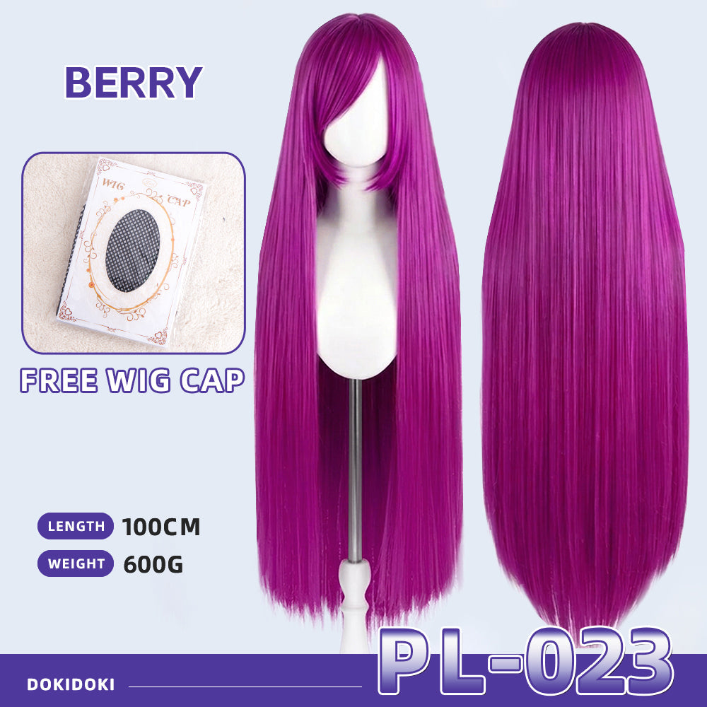 【Partially Ready For Ship】【Purple】DokiDoki Cosplay Wig Basic Wig Long Straight Purple 100 CM Hair Wig Base