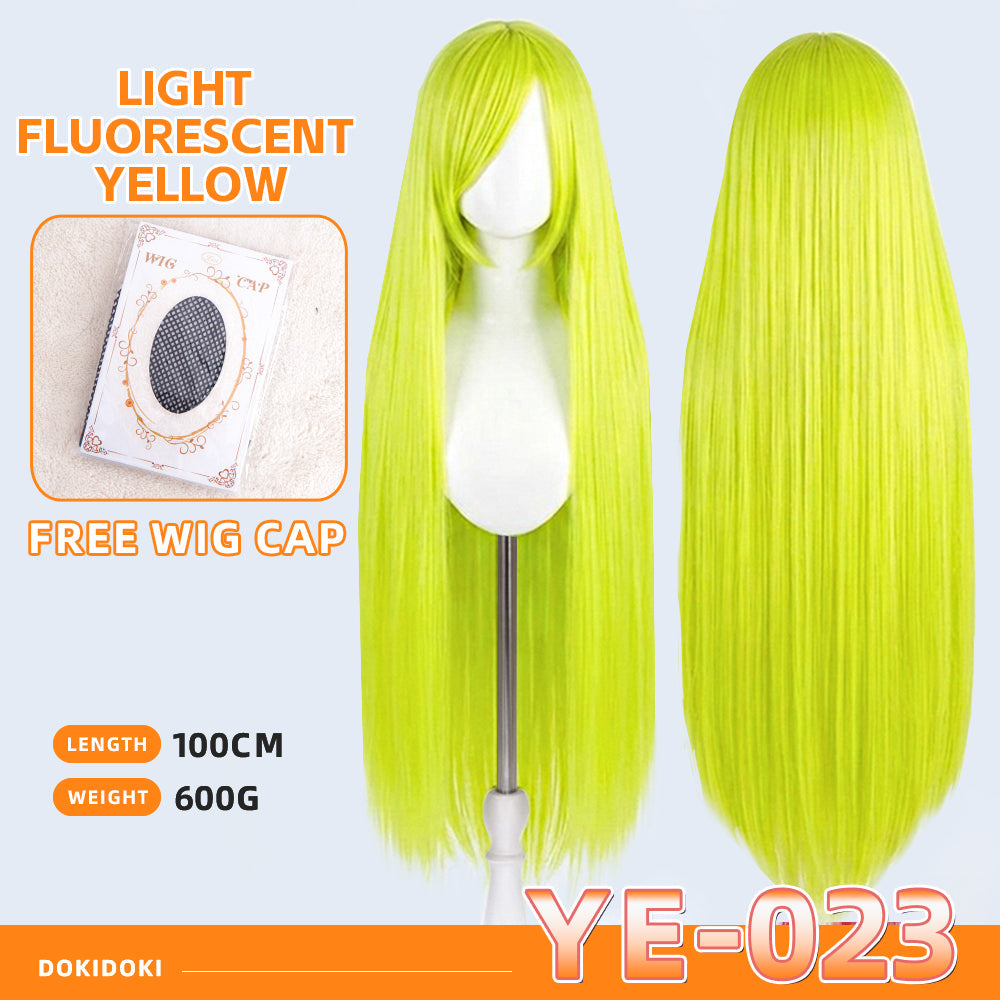 【Partially Ready For Ship】【Yellow】DokiDoki Cosplay Wig Basic Wig Long Straight Yellow 100 CM Hair Wig Base